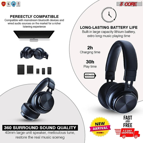 5Core Bluetooth Headphones Wireless